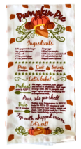 Pumpkin Pie Recipe Hanging Kitchen Dish Towel 100% Cotton Greenbrier 15.5&quot; x 25&quot; - $9.74