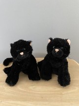 Webkinz Black Cat Plush Green Eyes 8” No Codes HM135 Lot of 2 Kittens - $16.71