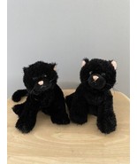 Webkinz Black Cat Plush Green Eyes 8” No Codes HM135 Lot of 2 Kittens - £13.31 GBP