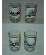 1978 Arby&#39;s Currier &amp; Ives Winter Drinking Glass COMPLETE Set of 4 - $14.00