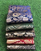 5 Pcs Bundle Banarasi Brocade Fabrics, Assorted Brocade Bundle Fabric - NF24 - $22.99