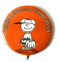 You&#39;re A Good Man, Charlie Brown Pinback Button (Circa 1960&#39;s) w/ Acrylic Box - £14.27 GBP