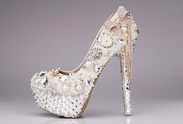  crystal Wedding shoes Women 2020fashion shoes ladies high heel party shoes big  - £209.18 GBP