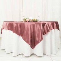 Cinnamon Rose Satin 72X72&quot;&quot; Square Table Overlay Wedding Party Catering Gift - £7.25 GBP