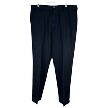 Haggar Mens Dress Pants 36x30 Black Flat-Front Polyester - $19.10