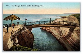 Sunset Cliffs Bridge San Diego California CA UNP DB Postcard Z9 - £3.66 GBP