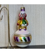 Vintage Christmas Clown Ornament Peschka Old World Circus Bozo Blown Glass - $17.28