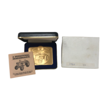 John Deere Model R Diesel Tractor Gold Belt Buckle Western Plains 1990 - £50.59 GBP