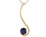 Galaxy Gold GG 14K Solid Yellow Gold Natural Sapphire Pendant Necklace f... - $593.99