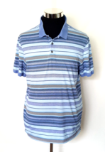 Calvin Klein  Polo Shirt Mens Size Large Multicolor  Blue Striped Cotton... - £9.49 GBP