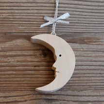 Small Wooden Moon Wall Window Decoration Ornament - £16.20 GBP