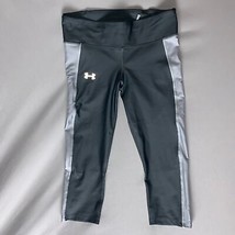 Under Armour Gray Compression Athletic Leggings Womens Size Large Exercise Pants - £14.01 GBP