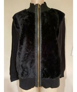 Women&#39;s Black Faux Fur knit Sweater Jacket Winter fall Church Work plus ... - $29.99