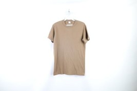 Vintage 90s Streetwear Mens Small Faded Blank Short Sleeve T-Shirt Brown USA - £23.33 GBP
