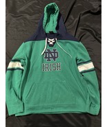 Notre Dame Irish Hoodie Colosseum Lace-Up Pullover XL Green Navy Vintage... - $45.06 CAD