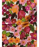Decor Fabric BRIGHT 1960s MOD FLORAL PRINT Barkcloth Crepe ~3 Yd. 44” Wide - $39.19