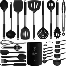 Large Silicone Cooking Utensils Set Heat Resistant Kitchen Utensils Sets Spatula - £40.72 GBP