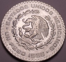 Huge Gem Unc Silver Mexico 1966 Peso~Independencia Y Libertad~Fantastic~Free Shi - £10.14 GBP
