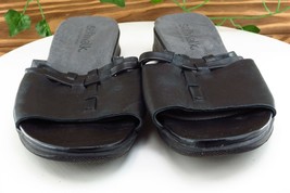 SoftWalk Sz 8.5 M Black Slide Leather Women Sandals - £15.53 GBP
