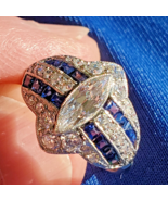 Earth mined Diamond Art Deco Engagement Ring Antique Marquise Platinum S... - $9,476.25