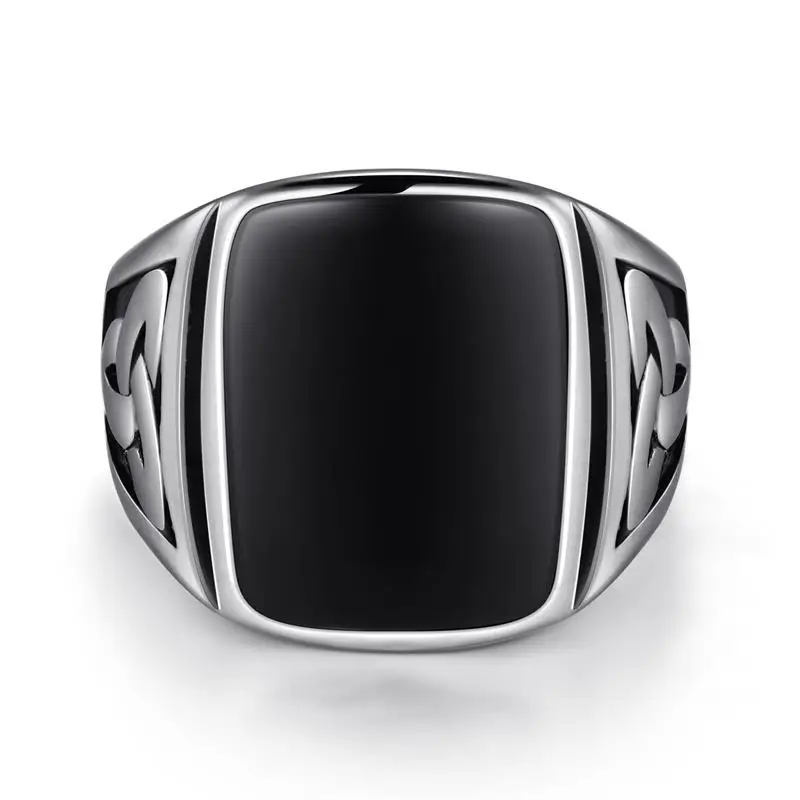  Titanium Steel Ring for Men Jewelry Valknut  Ring Odin Symbol Norse Vi Biker Fi - £27.53 GBP