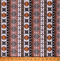Cotton Southwestern Stripes Aztec White Tucson Fabric Print by Yard D366.54 - £10.32 GBP