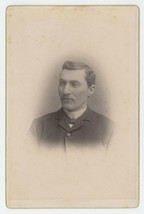 Antique Circa 1880s Cabinet Card Handsome Dashing Man Mustache Smith Lockport NY - £9.66 GBP