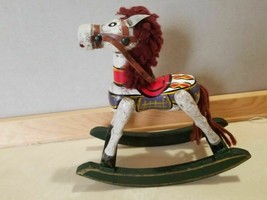 Mini Miniature Rocking Horse Wood Folklore 7&quot; x 7&quot; x 3&quot; Hand Painted FS - £10.10 GBP