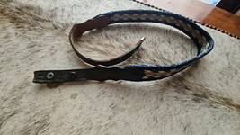Youth Western Belt Hitched 26&quot; to 29&quot; Black Cream and Blue USED - $15.08 CAD