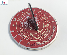 35th Coral Wedding Anniversary Sundial Gift Idea is A Great Present for Him, for - £79.13 GBP