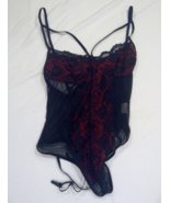 Avidlove Lace intimate Lingerie with garter straps Black and Red Size Sm... - £7.89 GBP