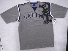 Bad Boy T-Shirt Men&#39;s Size Large Grey Sewn Logo Short Sleeve  1990&#39;s MMA Vintage - £38.88 GBP