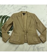 The Limited Womens Vintage Y2k Leather Blazer Jacket Size 6 Tan Brown On... - $54.14 CAD