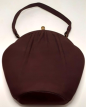 Garay Lovely Brown Purse, Fully Lined with Satin &amp; Snap Jaw Closure Vintage - £20.68 GBP