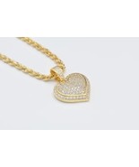 2CT Round Cut Simulated Diamond Women Heart Pendant 14K Yellow Gold Plated - £101.26 GBP