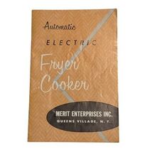 Merit Automatic Electric Fryer Cooker VTG Instruction Recipe Ad Booklet ... - $7.91