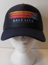 Salt Life Hat Baseball Cap Men&#39;s Stretch Trucker Mesh Navy Blue New OSFM - £20.29 GBP