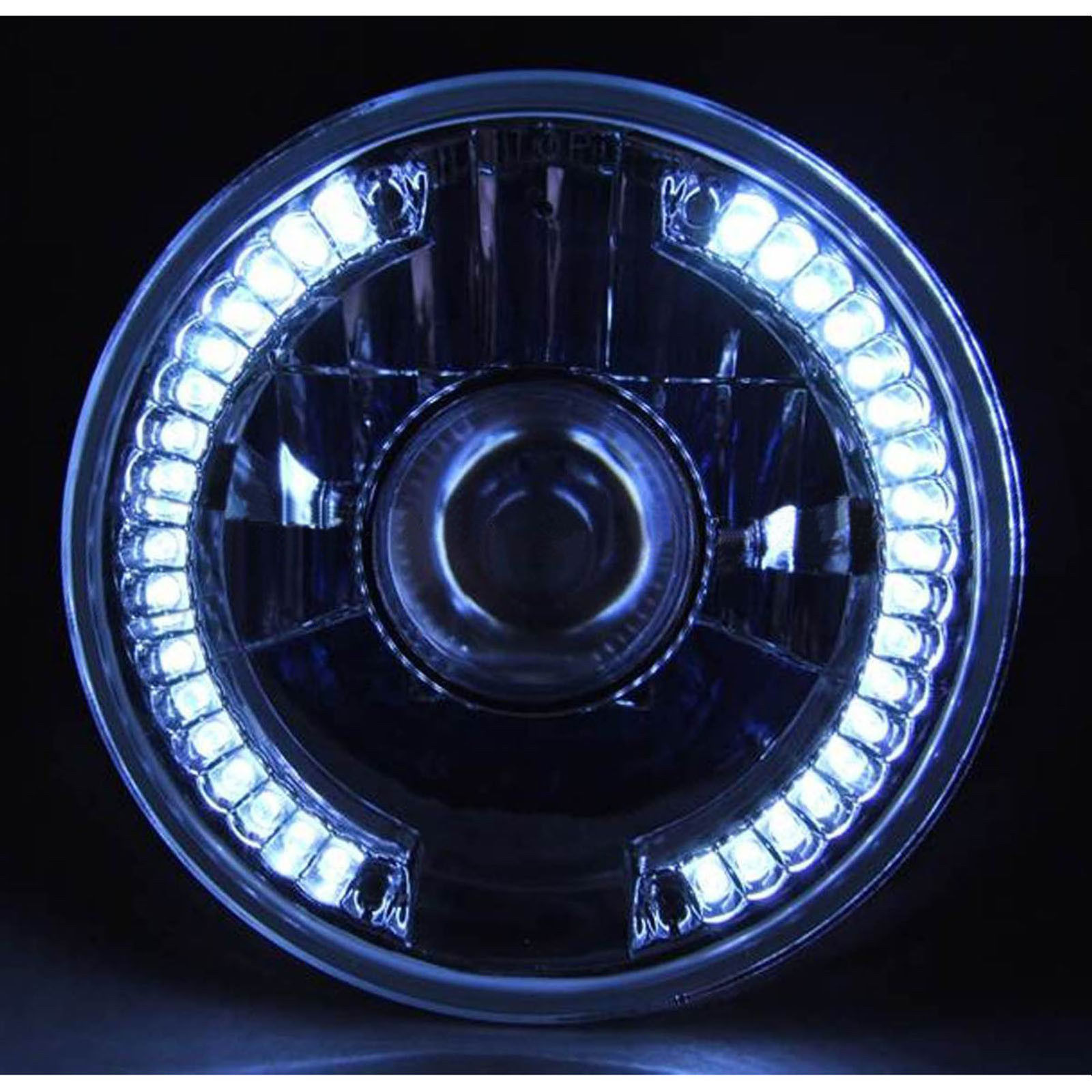 7&quot; Crystal Clear Projector Halogen White LED Halo Headlight 4 Harley Mot... - $29.95