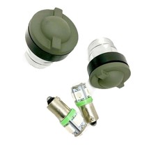 2 Green Lens Covers + 2 Seals Led green Bulbs fits Humvee Dash 12339203-1 - $30.14