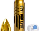 NEW Best Dad Ever American Flag Gold Bullet Insulated Travel Tumbler 17 ... - £10.13 GBP