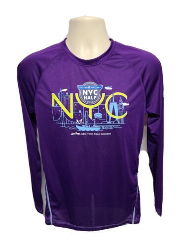 2018 NYRR United Airlines NYC Half Mens Small Purple Long Sleeve Jersey - $19.80