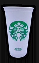 Starbucks White Plastic Reusable Hot Cup Grande 16 oz USA Made NO LID 2014 - $14.89