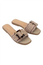 Ccocci women&#39;s leslie tortoise buckle sandal in Taupe - £28.77 GBP