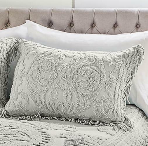 Medallion Chenille Standard Grey Double Full\Queen Sham - $14.24