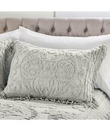 Medallion Chenille Standard Grey Double Full\Queen Sham - $19.53 CAD