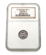 2002 1/10 Oz. Platinum Eagle Graded by NGC as MS-70! Key Date - $11,112.49 MXN