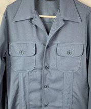 Vintage JC Penney Work Shirt Polyester Button Blue Collared Men’s 38 - £27.58 GBP