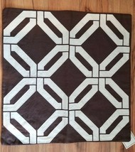 Williams Sonoma Geometric Brown White Linen Pillow Cover Nwot 20x20 #P165 - £31.08 GBP