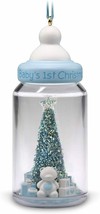 Hallmark 2018 Baby&#39;s First Christmas Boy BLUE Bottle Teddy Bear Gifts Ornament - £21.98 GBP