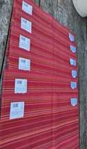 Martha Stewart Set 6pc Placemats Cotton Woven SUNSET Red Ribbed Stripes NEW 2003 - £39.32 GBP